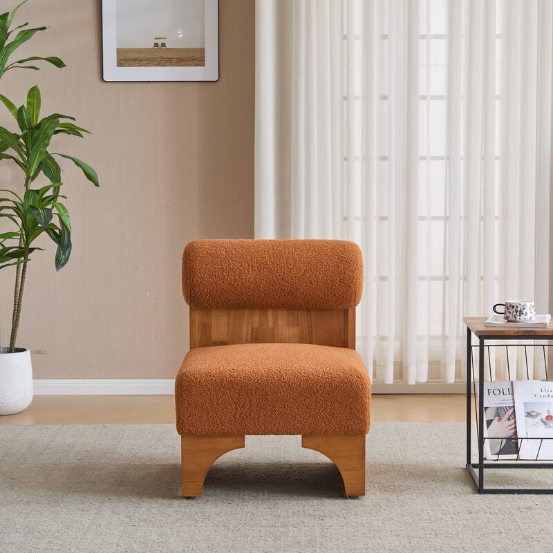 Boucle Lounge Chair with Rolled Back