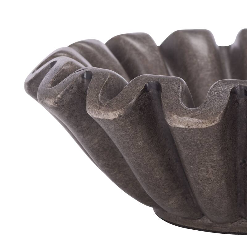 SAFAVIEH Home Soho Greige Resin Ruffle Decorative Bowls Set of 2