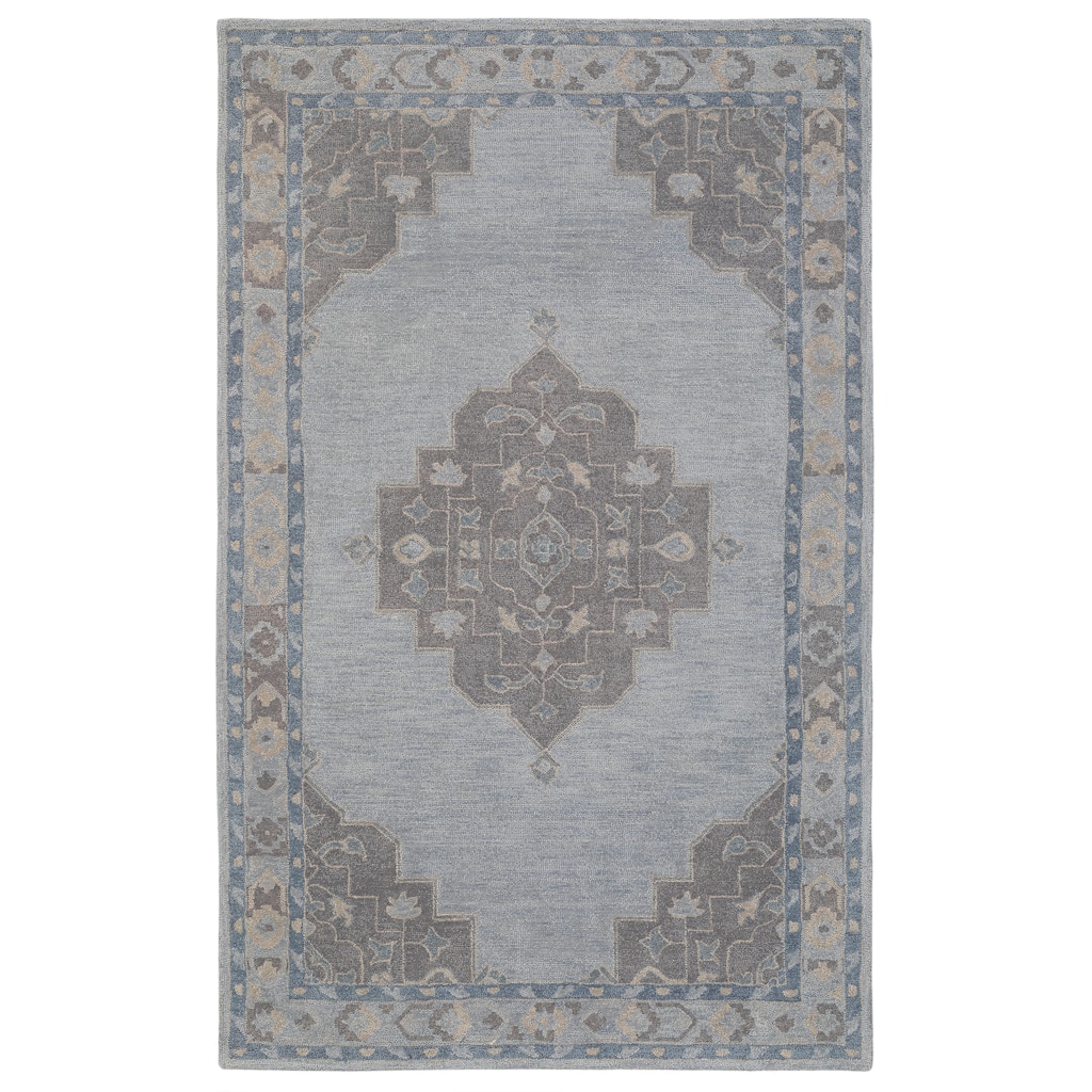 Terra by Obeetee Noble Medallina Blue Rug
