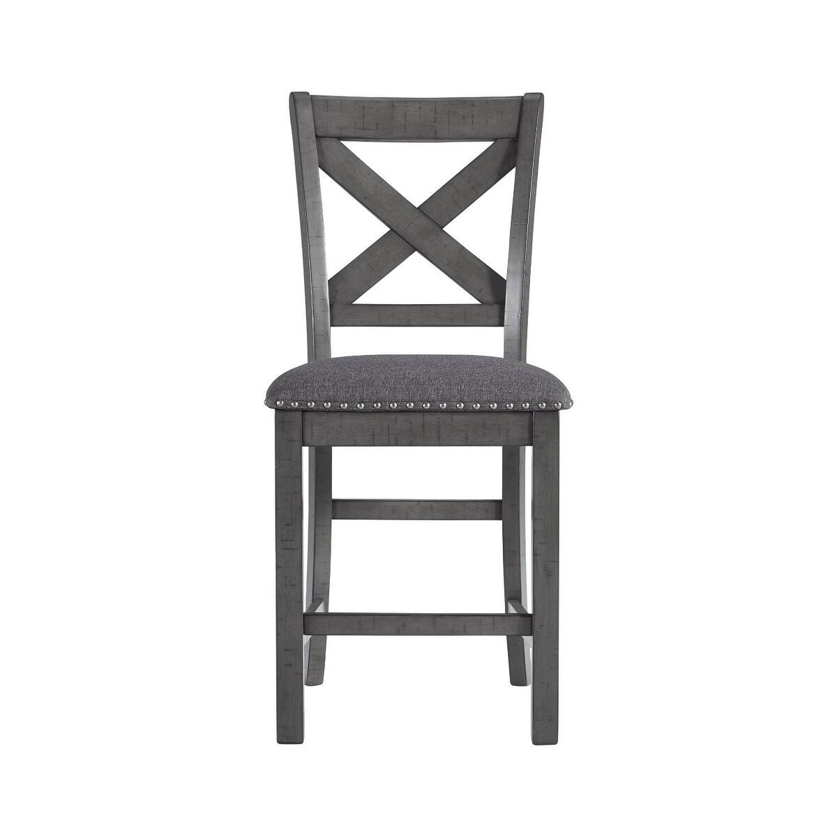 Myshanna Twotone Gray Upholstered Barstool Set of 2 On Sale Bed