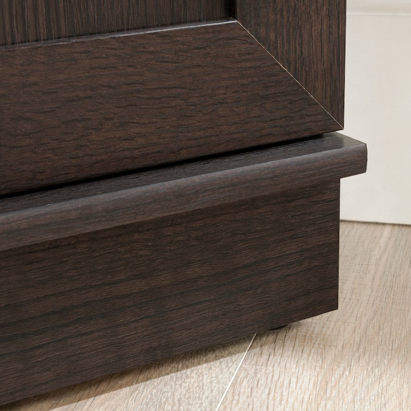 Engineered Wood Contemporary Corner Storage Cabinet with 5 Shelves, Brown - 20.79" W × 19.45" D × 71.42" H