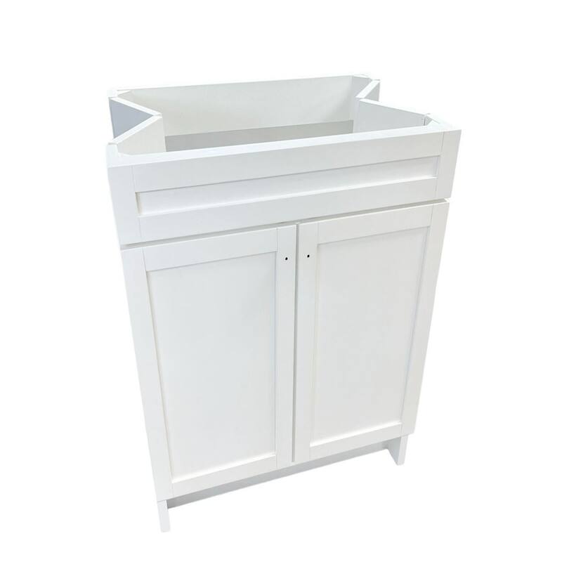 SmartFold 31" Single Sink Vanity Cabinet In White With White Ceramic Top