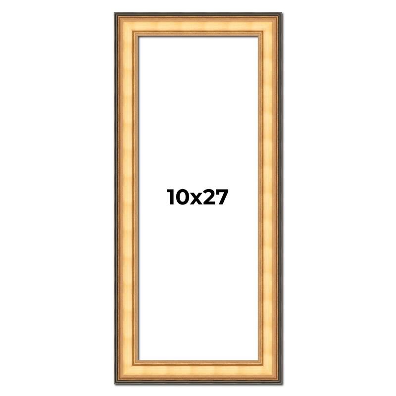 10x27 Frame Gold Plein Aire Solid Wood Picture Frame Width 2 Inches |