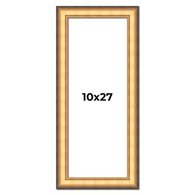 10x27 Frame Gold Plein Aire Solid Wood Picture Frame Width 2 Inches |