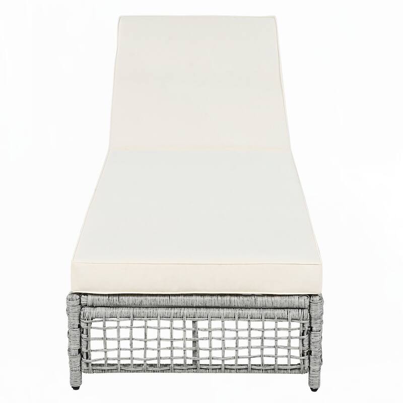 Outdoor Lounge Chair for Garden(Grey and Beige)