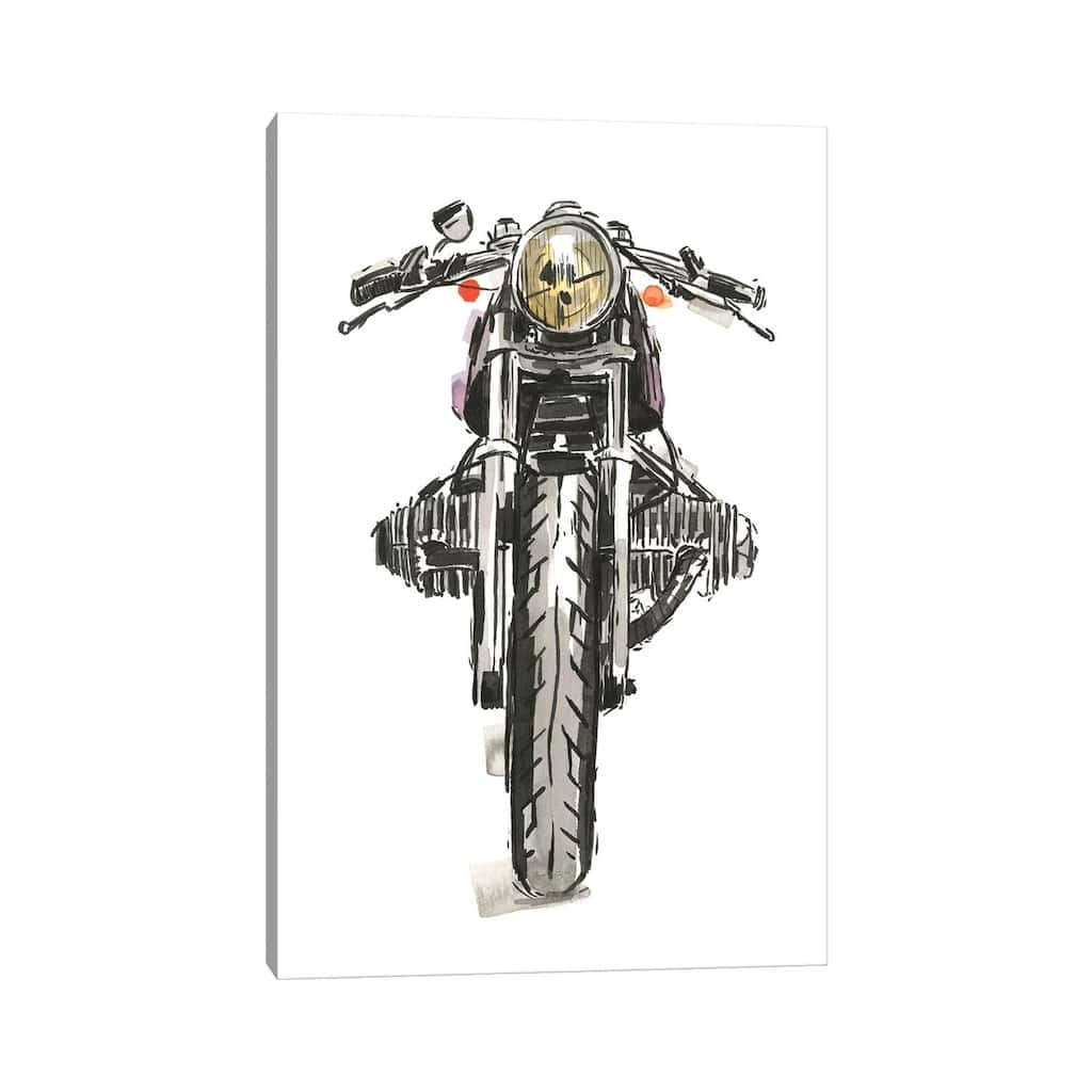 iCanvas "Motorcycles in Ink II" by Annie Warren Canvas Print