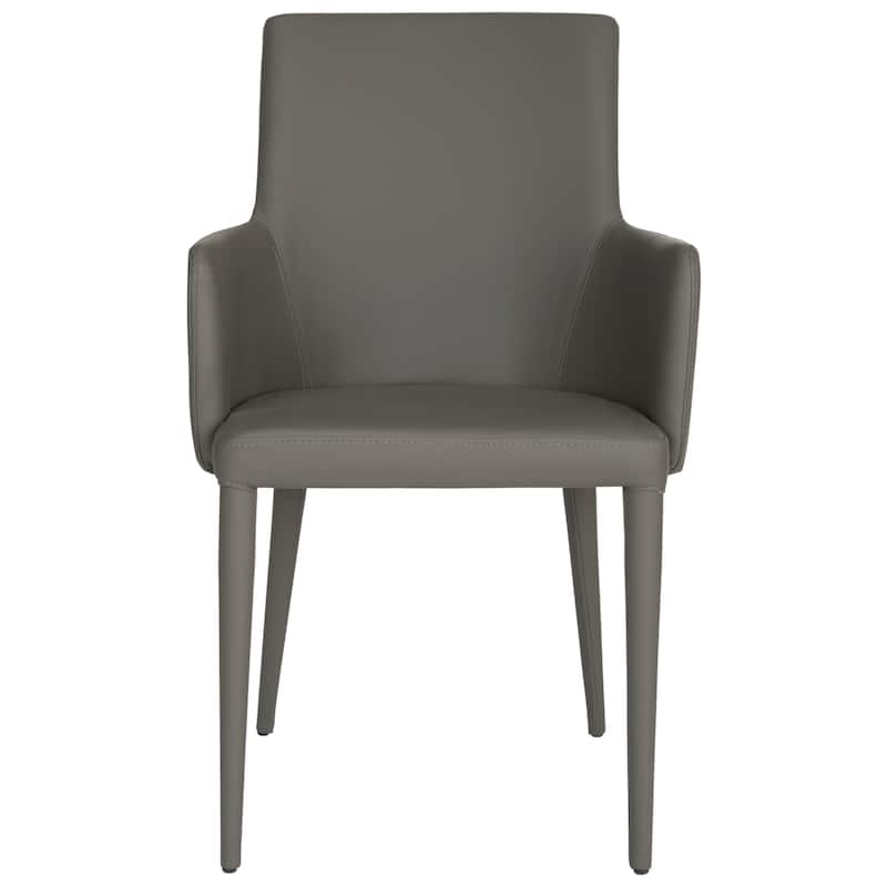 SAFAVIEH Elois Mid-Century Dining Modern White Arm Chair - 23.6" W x 21.6" L x 35.5" H - 24"Wx22"Dx36"H