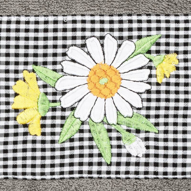 Authentic Hotel and Spa 100% Turkish Cotton Daisy 3PC Embellished Towel Set
