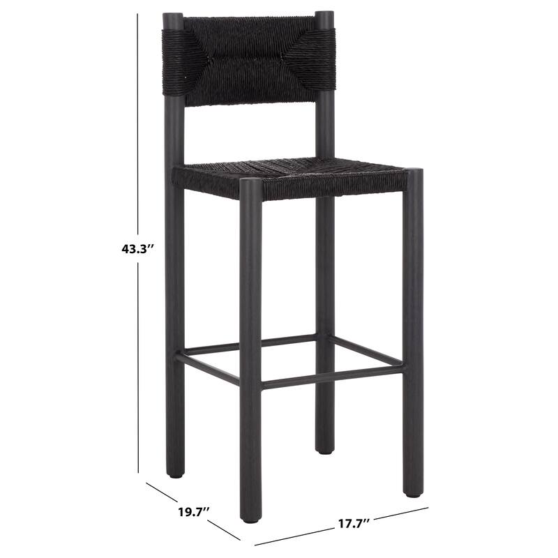 SAFAVIEH Couture Outdoor Patio Furniture Romona 30-inch Barstool, Fully Assembled (Set of 2) - 18"W x 20"D x 43"H