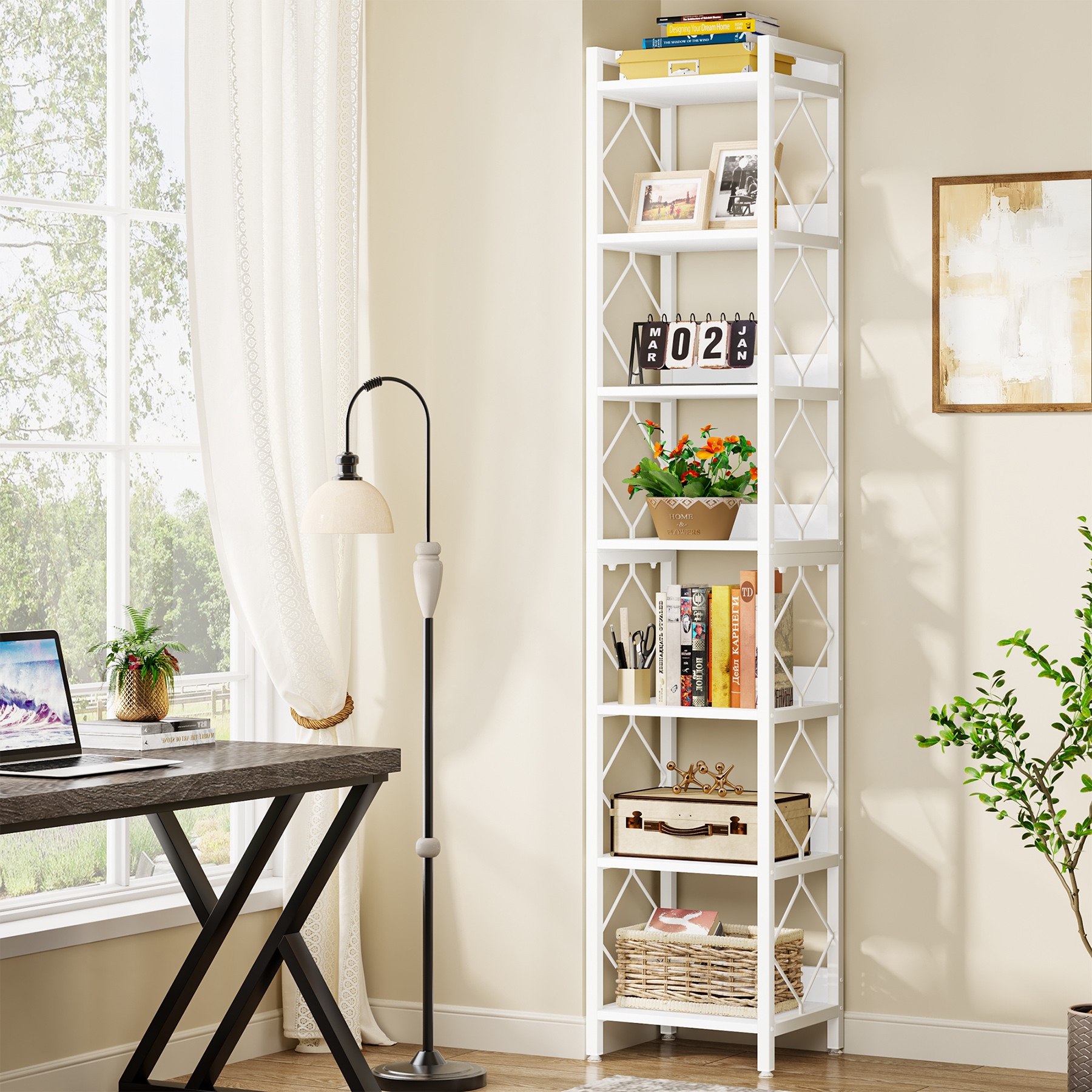 Free standing white shelf unit 2025