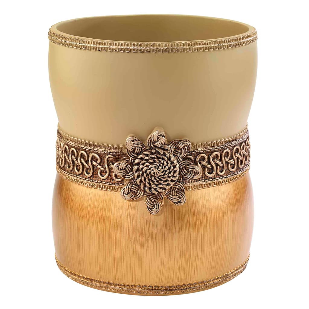 Avanti Linens Braided Medallion Wastebasket