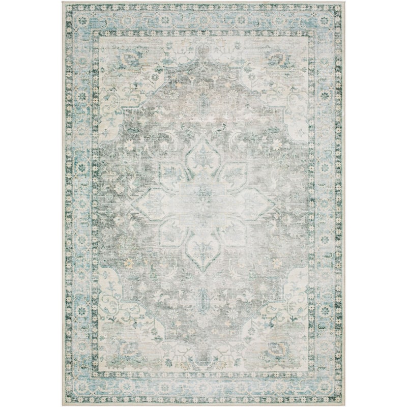 Livabliss Traditional Lavable Medallion Washable Area Rug