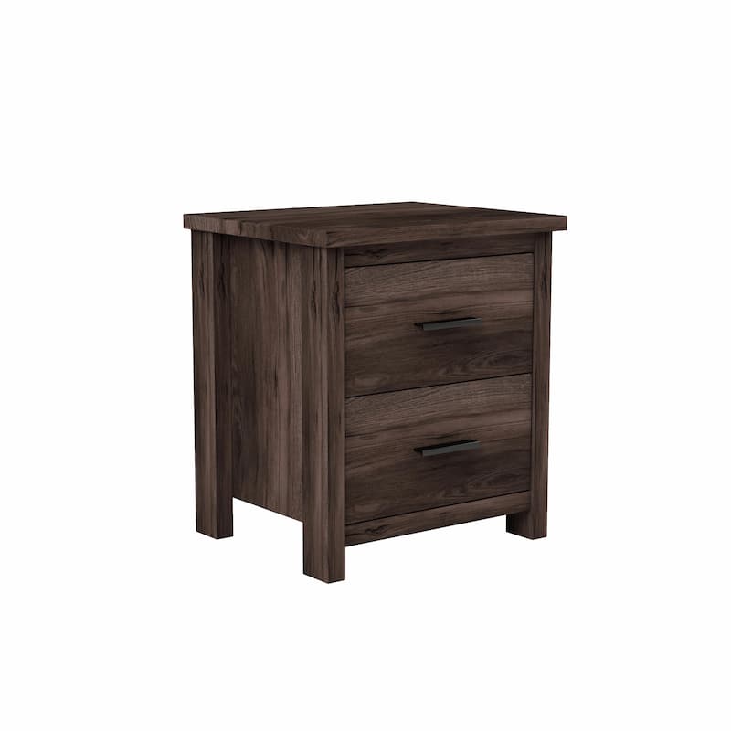 Vintage Wooden Nightstand with Two Drawers