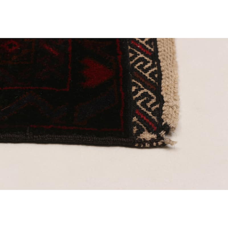Teimani Black, Orange Rug 3'11" x 7'3" - 3'11 x 7'3