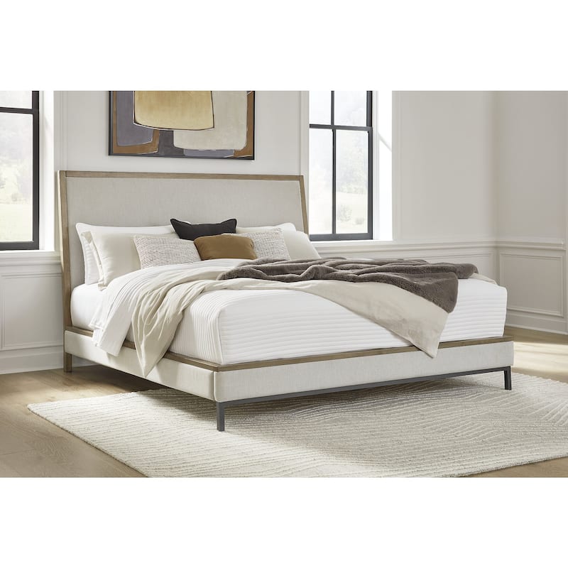 Signature Design by Ashley Tomtyn Beige/Light Brown Upholstered Platform Bed - California King