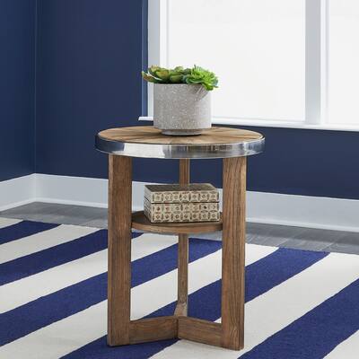 Omega Wire Brushed Honey White Dusty Wax Hang Up Round Chair Side Table