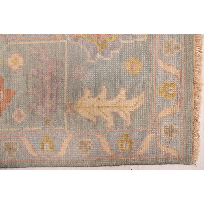 ECARPETGALLERY Hand-knotted Modern Oushak Sage Wool Rug - 8'11 x 11'9