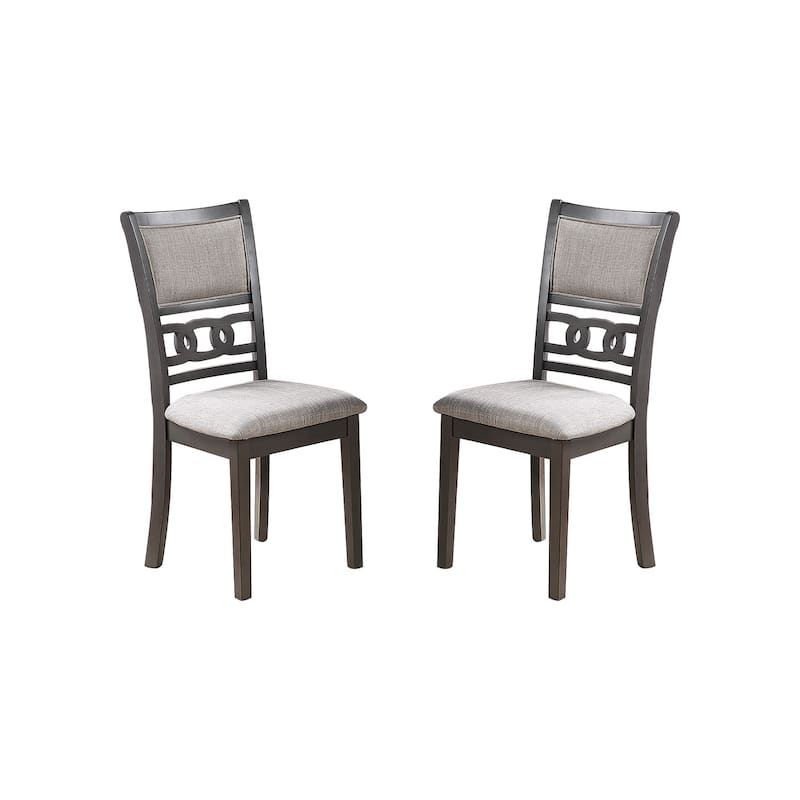 Set of 2 Upholstered Dining Chairs - Grey
