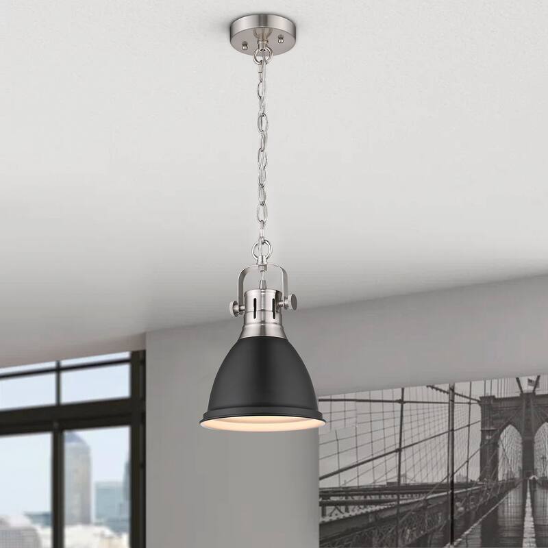 1-Light Farmhouse Ceiling Pendant Light,Vintage Hanging Light with Dome Shade, Oil Rubbed Bronze Finish