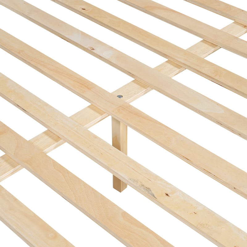 Wood Twin XL over Queen Bunk Bed with Ladder, Detachable Design, No Box Spring Required, Sturdy Pine Wood Frame