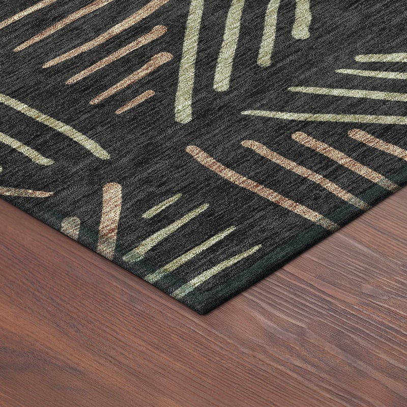 Machine Washable Indoor/ Outdoor Geo Dia Chantille Rug