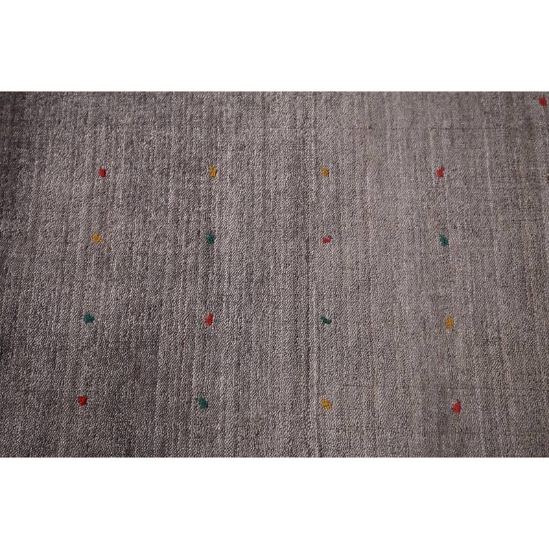Gray Gabbeh Indian Area Rug Handmade Silk Carpet - 7'10"x 9'7"