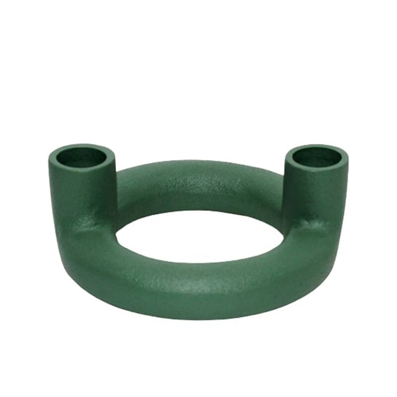 Green Aluminium 2-Taper Candle Holder- A - Green