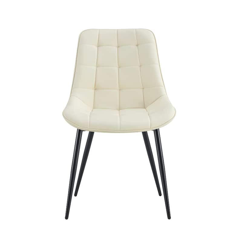 Modern Fabric Dining Chair with Stylish Grid Pattern,Set of 2