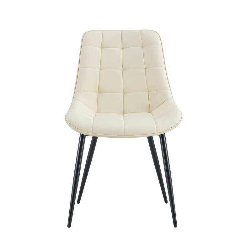 Modern Mesh PU Leather Kitchen Dining Chair with Cushion, Backrest, Metal Legs for Dining Room Kitchen Living Room Bedroom