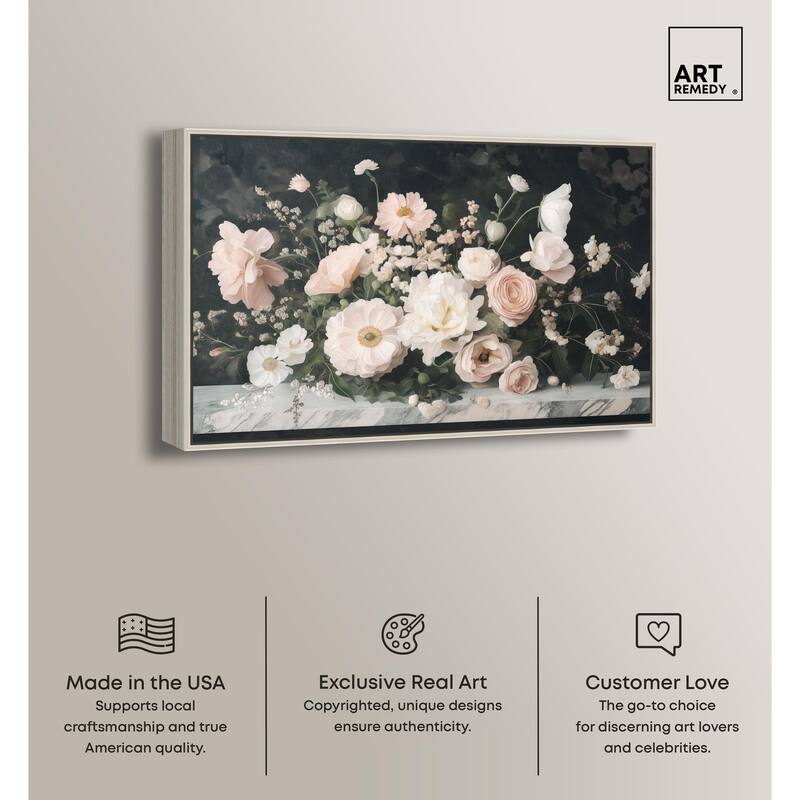 Marble and Blooms Canvas by Art Remedy