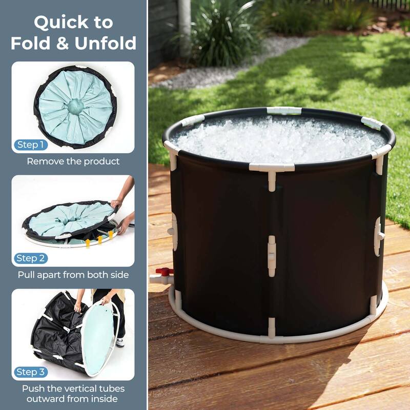 Costway Foldable Ice Bath Tub with Plunge Pool for Recovery Cold Water - See Details