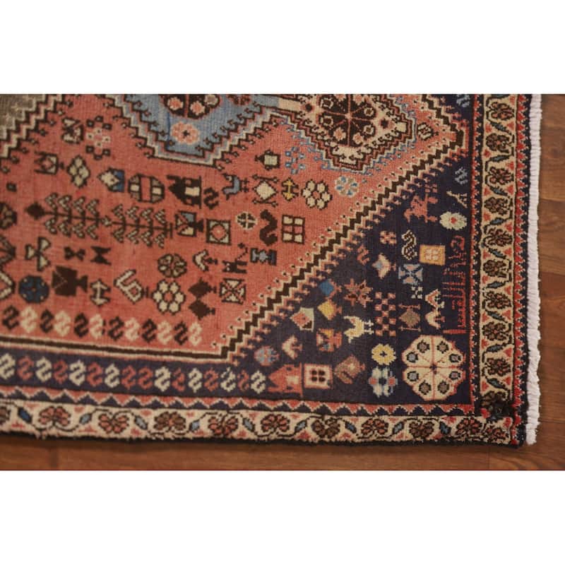 Geometric Abadeh Persian Vintage Runner Rug Handmade Wool Carpet - 2'2"x 4'8"