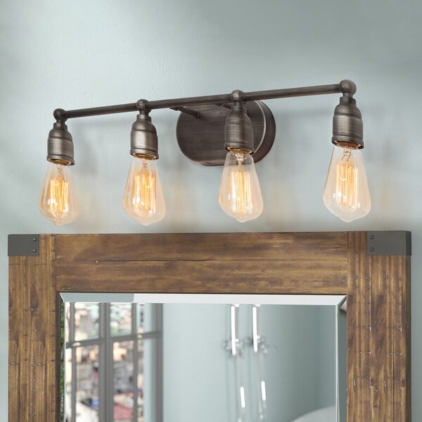 LNC Rustic 4-light Wall Bathroom Vanity Lighting Wall Sconce Lights - W27.6"X H4.7"X E4.3". Opens flyout.