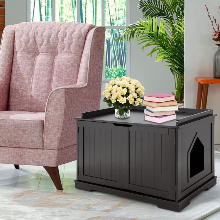 Multifunctional Cat House with Double Doors and Extra Countertop Space