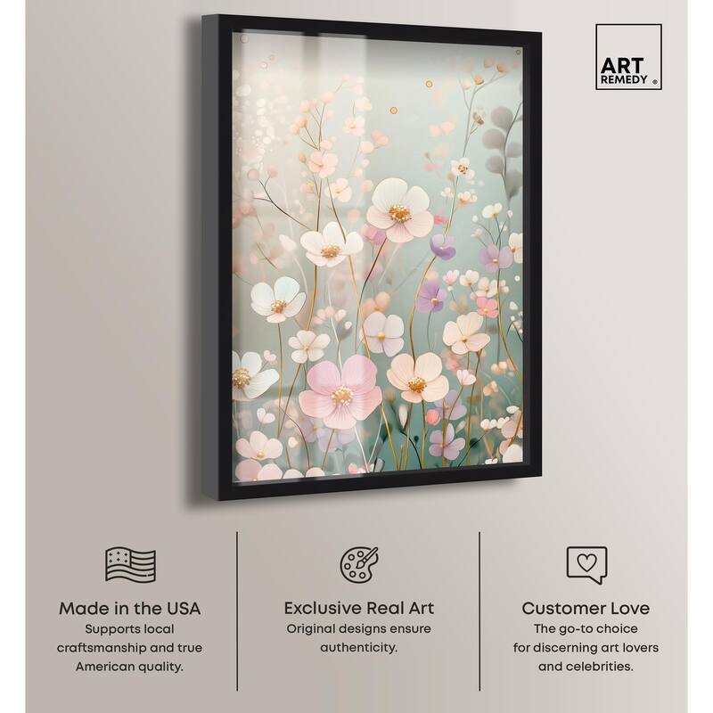 Tiny Blooms I Shadowbox by Art Remedy