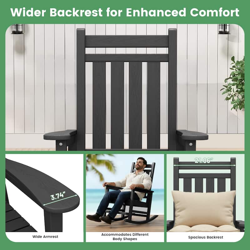 Modern High-Back Rocking Adirondack Chair All Weather