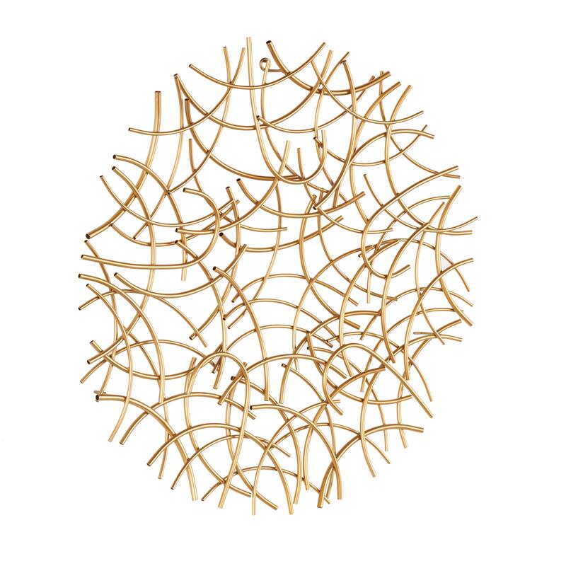 Metal Abstract Overlapping Curved Sticks Home Wall Decor - Gold - Roche River Decor