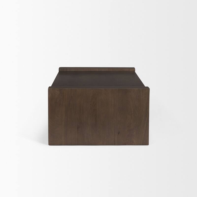 HomeRoots 48" Dark Brown Solid Wood Sled Coffee Table - 48' X '16' X '28