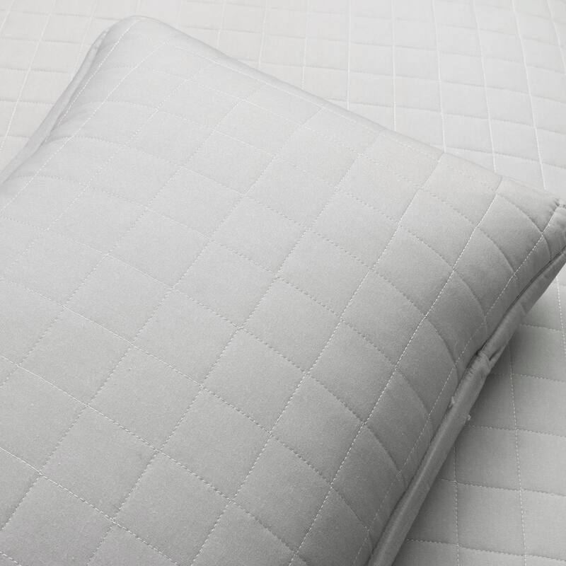 Lush Decor Farmhouse Box Stitch And Stripe Oversized Reversible Cotton Quilt Set