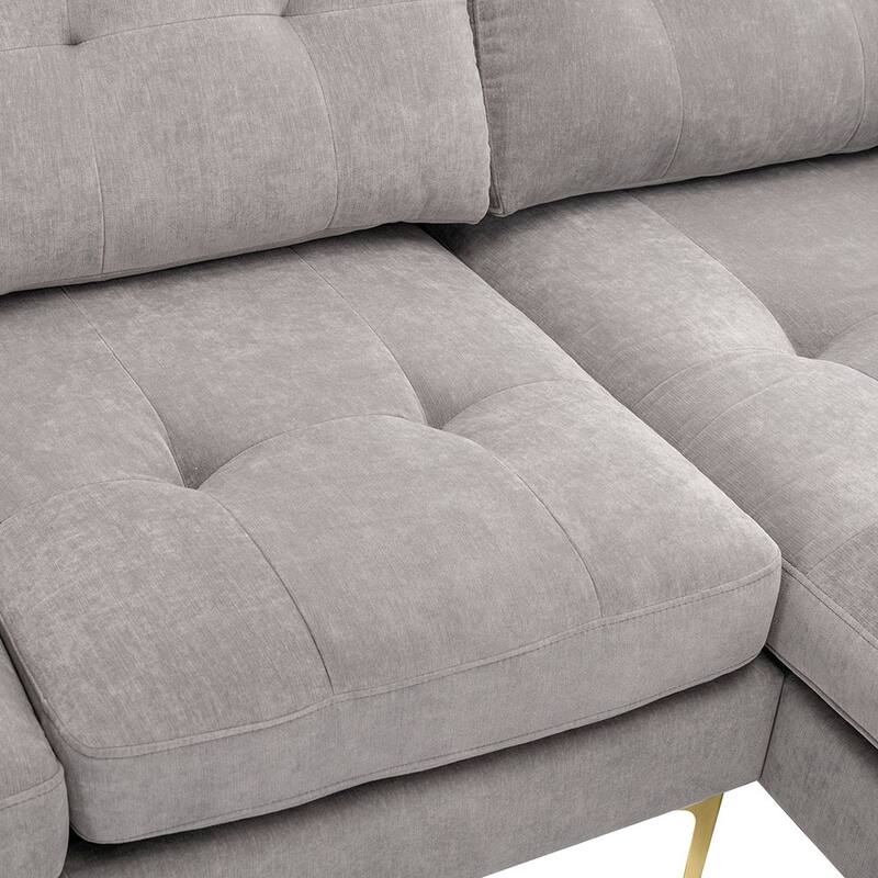 110.6" L-Shape Sleeper Sectional,Mobile Ottoman, Living Room Essential