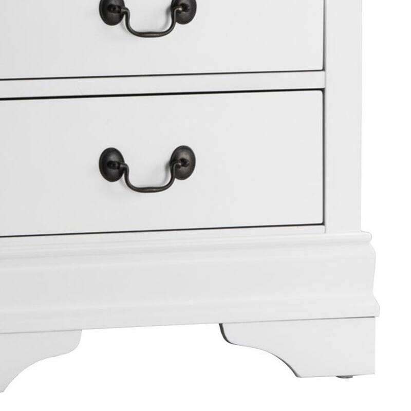 White 2 Drawer 15.75 in. W Nightstand with Sturdy Hardware and Ample Storage
