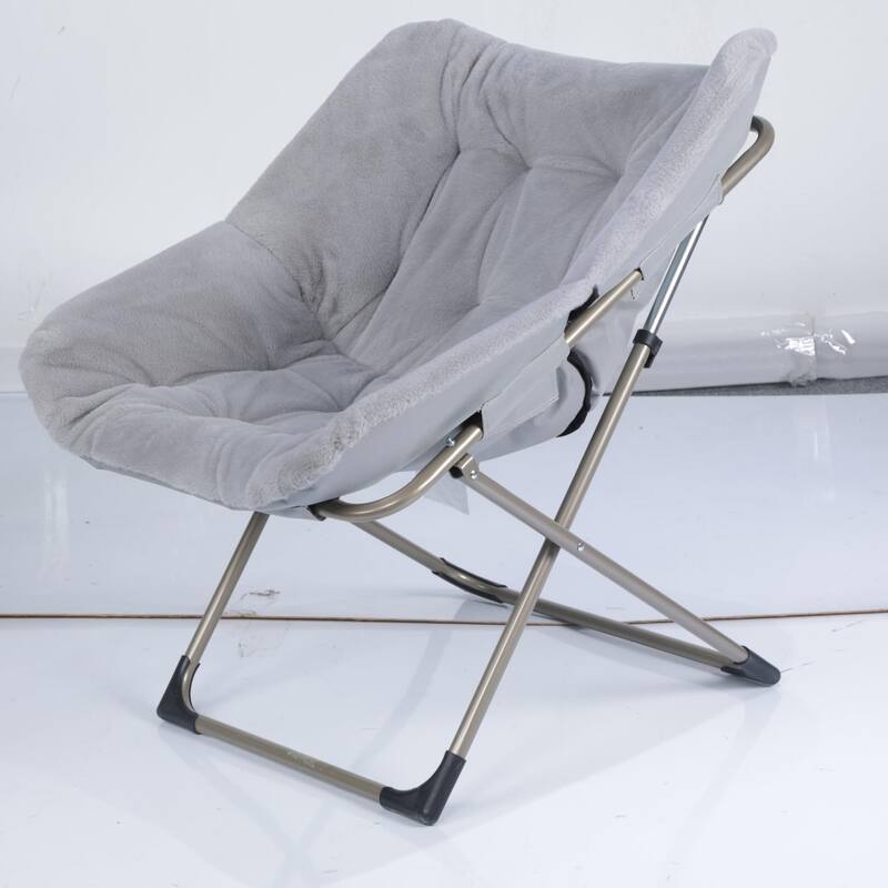 Comfy Folded Chair,Saucer Chair, Lounge Chair - XL Foldable Faux Fur Floor Seat, Non-Slip Base for Stability