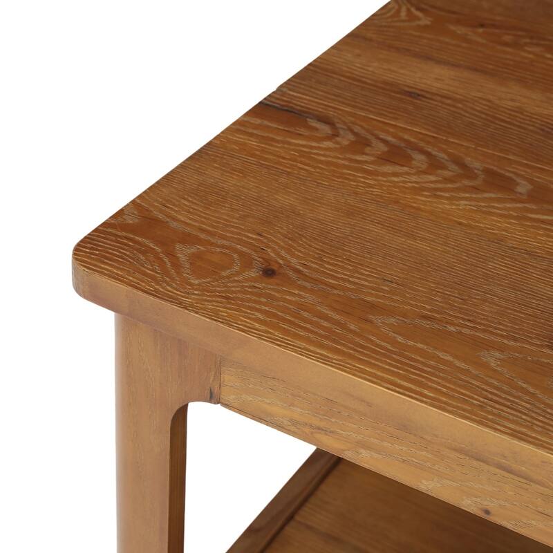 47.24" Solid Wood Coffee Table with Storage Shelf