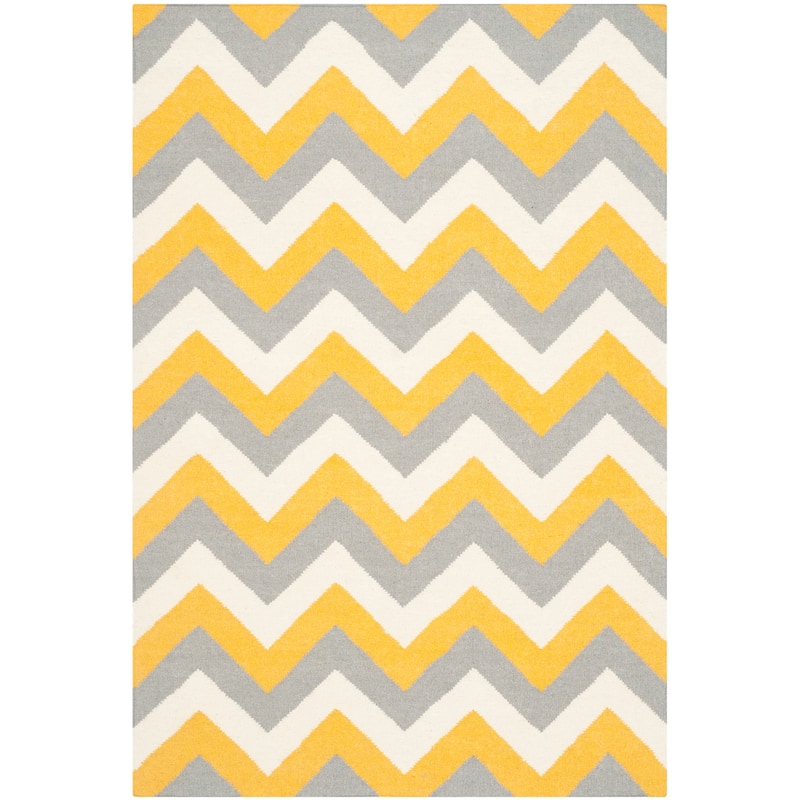 SAFAVIEH Handmade Flatweave Dhurries Alliette Modern Wool Rug - 3' x 5' - Gold/Grey