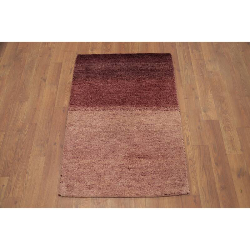 Hand Knotted Oriental 100% Wool Carpet Modern Modern Multi-Colored Gabbeh Area Rug - 2' 11'' X 2' 1''