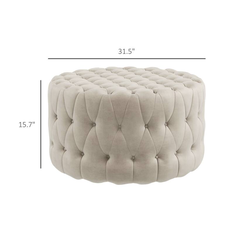 Velvet Foam Padding Ottoman Bench with Button Tufted Design Ideal use as Coffee Table or Shoe Stool
