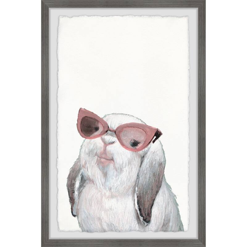 Posh Bunny Framed Wall Art, Elegant Home Touch - Sophisticated Artwork for Refined Décor