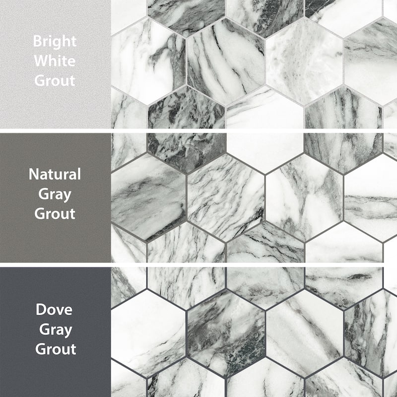 Merola Tile Touche 4" Hex Zebre 11-3/4" x 13-5/8" Porcelain Floor and Wall Tile - (1 Tile)