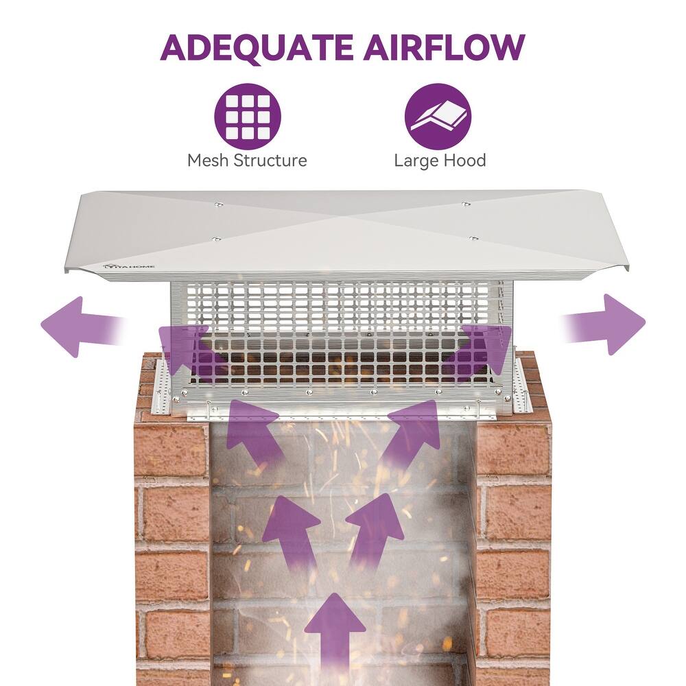 17" x 21" Chimney Cap with Adjustable Metal Strips