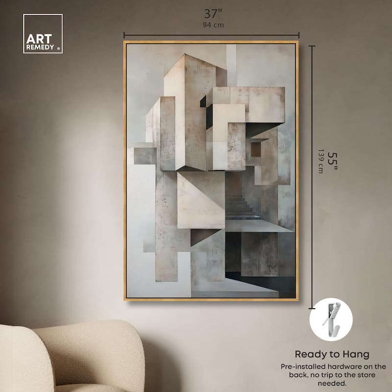 Grey Matrixy Canvas by Art Remedy